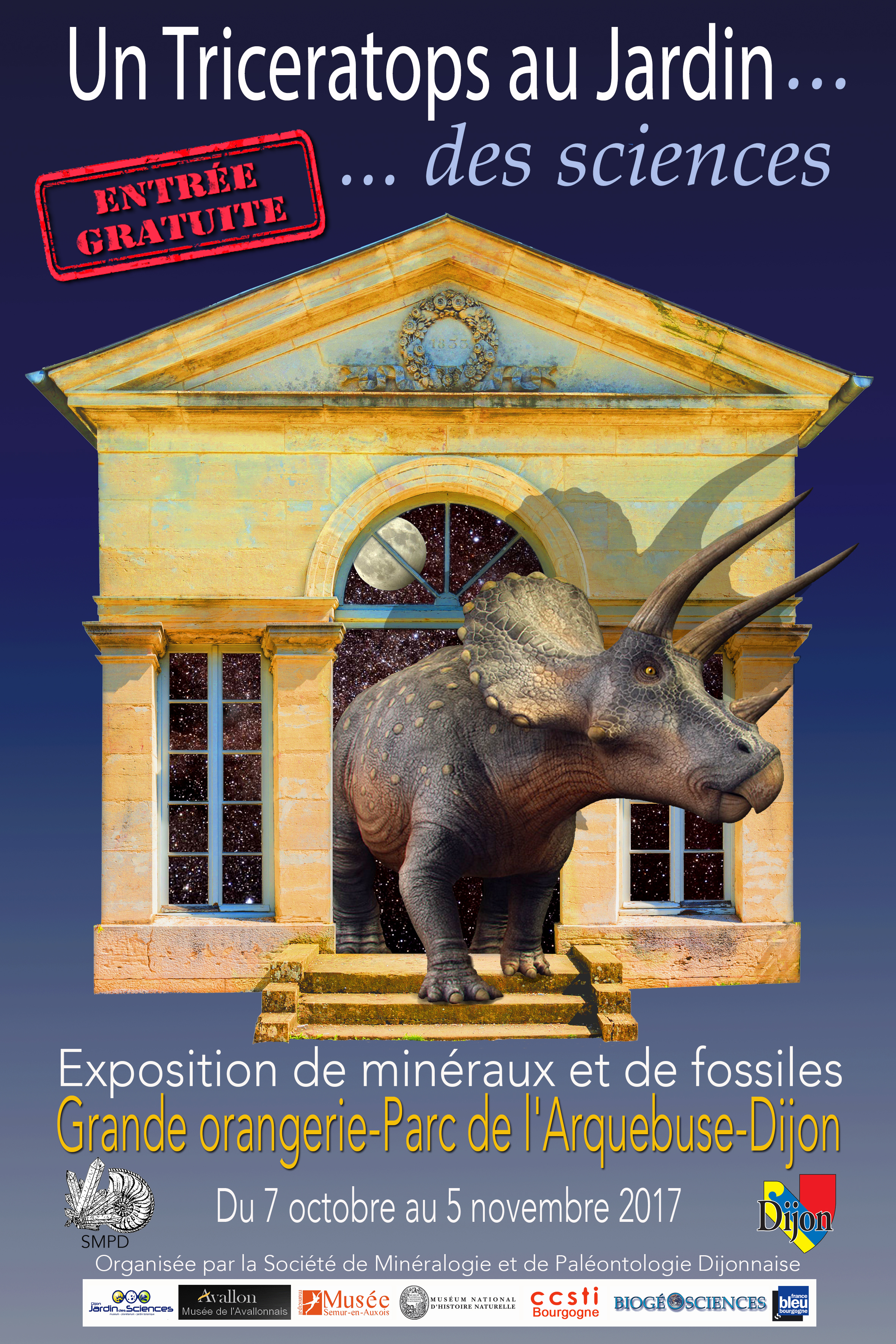 Affiche Exposition Un tricératops au jardin ... des sciences {JPEG}